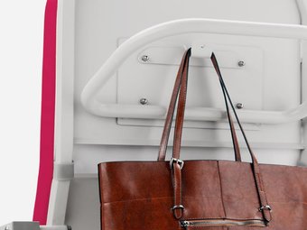 Taschenhalter: Haken am Rückenteil zur Aufbewahrung von Taschen
