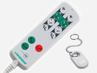 Handschalter A4 mit Tasten für Grundeinstellungen (Sitz-, Schock-/Trendelenburgposition) und Magnetschlüssel-Sperrfunktion