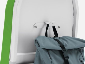 Taschenhalter: Haken am Rückenteil zur Aufbewahrung von Taschen
