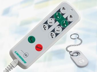 Handschalter A4 mit Tasten für Grundeinstellungen (Sitz-, Schock-/Trendelenburgposition) und Magnetschlüssel-Sperrfunktion