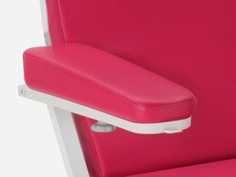 Low wedge-shaped foam armrests  of imitation leather incl. hand switch holder, right and left