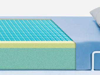 Mattress (gel) with PU cover in light blue, anti-decubitus