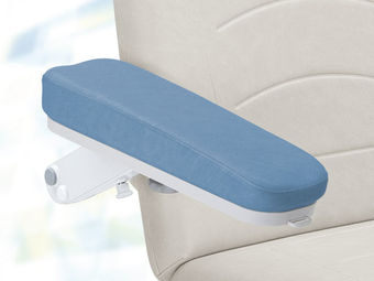 Low wedge-shaped foam armrests  of imitation leather incl. hand switch holder, right and left